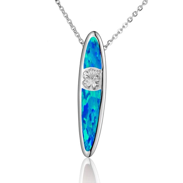 Opal Hibiscus Surfboard Pendant Pendant Island by Koa Nani 