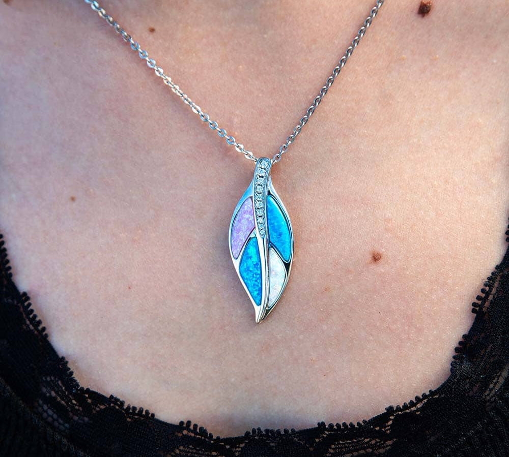 Opal Maile Leaf Pendant Pendant Island by Koa Nani 