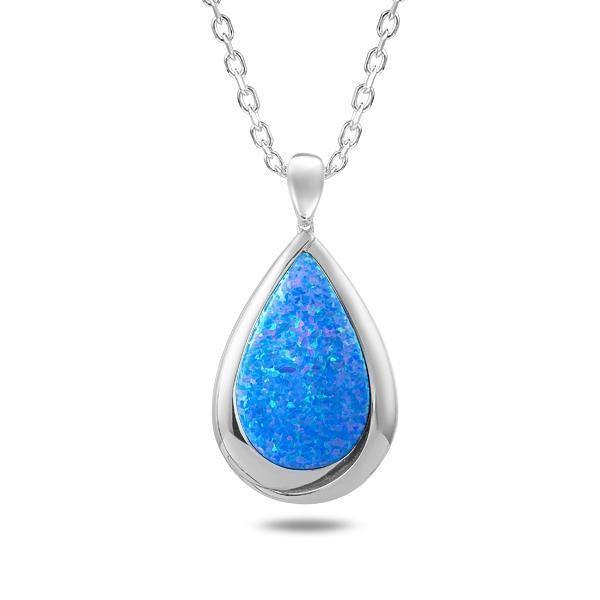 The picture shows a 925 sterling silver opalite teardrop pendant.