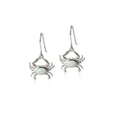 Opalite Atlantic Blue Crab Hook Earrings Earrings Island by Koa Nani White 