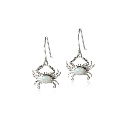 Opalite Atlantic Blue Crab Hook Earrings Earrings Island by Koa Nani White 