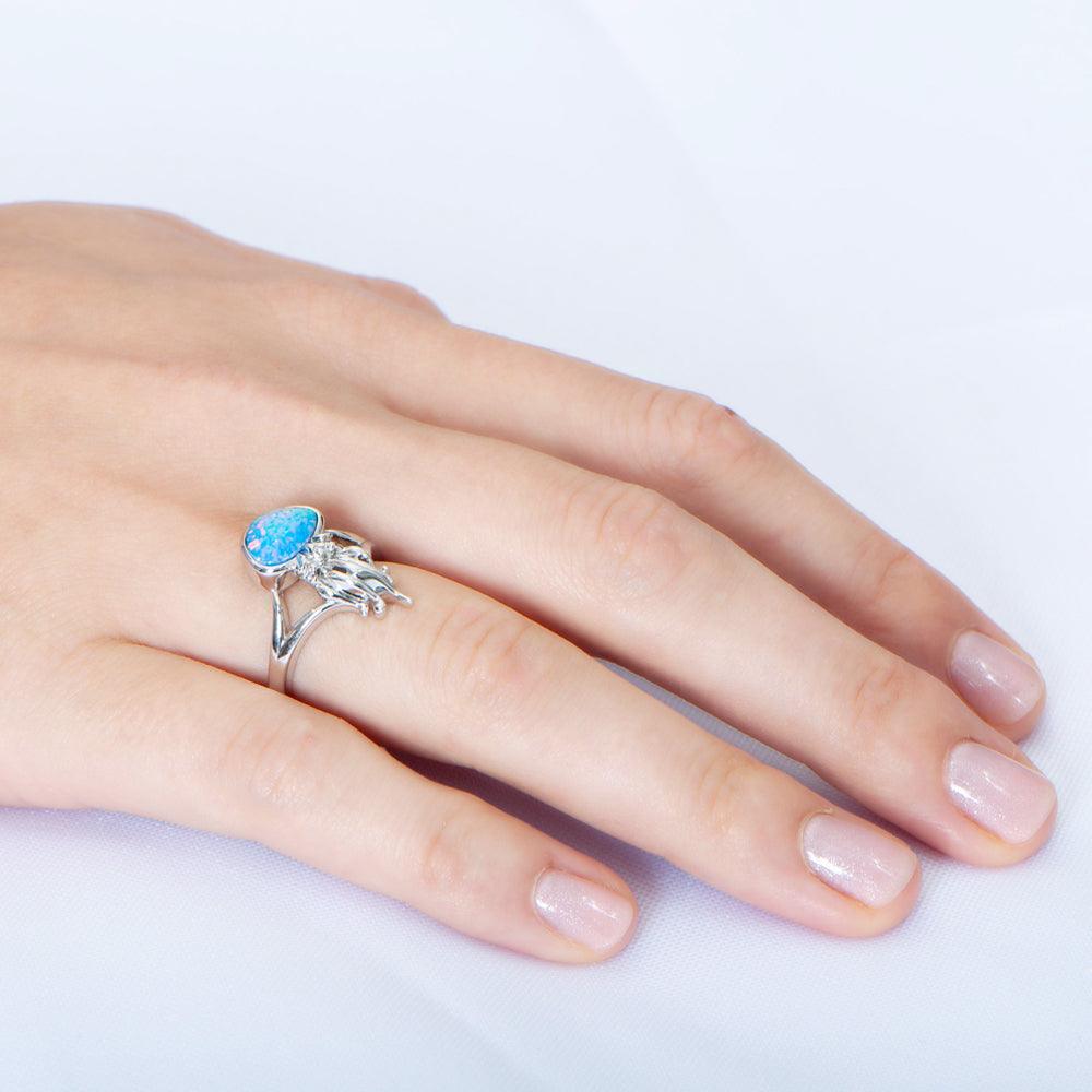 Opalite Button Jellyfish Ring Ring Island by Koa Nani 