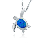 Sterling silver sea turtle pendant with opalite.