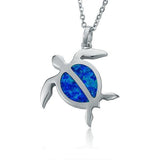 Sterling silver sea turtle pendant with opalite.