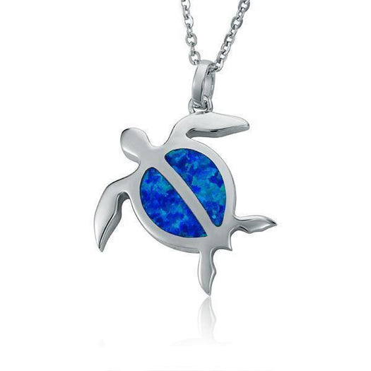 Sterling silver sea turtle pendant with opalite.