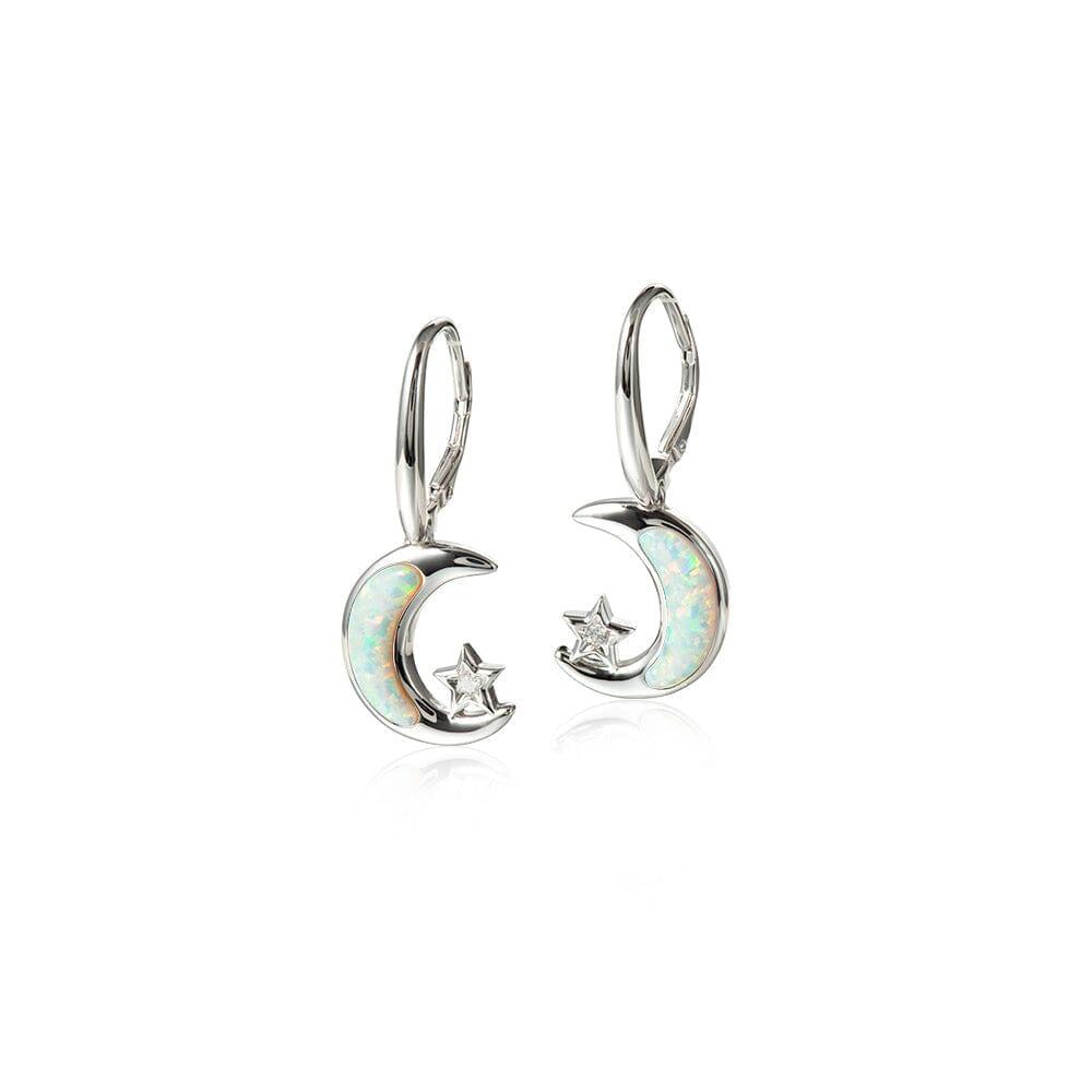 Opalite Moon & Star Earrings Earrings Island by Koa Nani White 