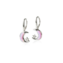 Opalite Moon & Star Earrings Earrings Island by Koa Nani Pink 