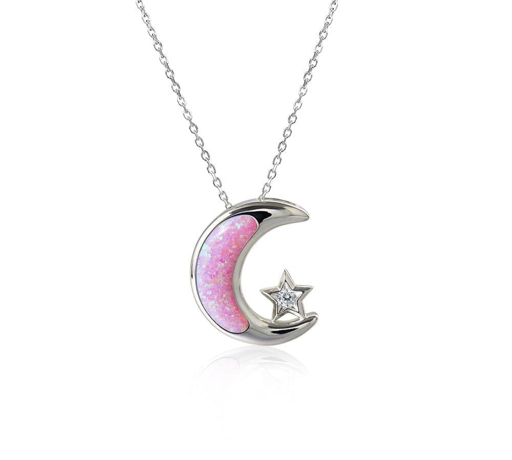 Opalite Moon & Star Pendant Pendant Island by Koa Nani Pink 