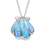 The picture shows a 925 sterling silver opalite oyster shell pendant.