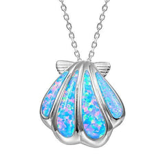 The picture shows a 925 sterling silver opalite oyster shell pendant.