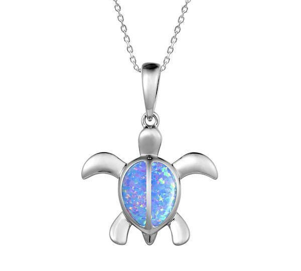 The picture shows a 925 sterling silver opalite sea turtle pendant.