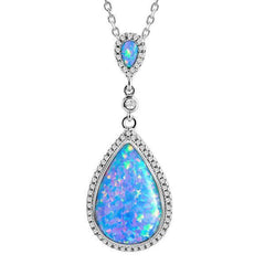 The picture shows a 925 sterling silver opalite splash pendant with cubic zirconia.