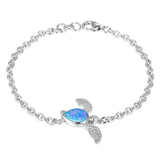 The picture shows a 925 sterling silver opalite sea turtle bracelet.
