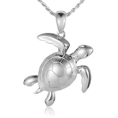The picture shows a large 925 sterling silver sea turtle pendant.