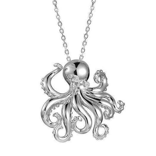 The picture shows a 925 sterling silver octopus pendant with topaz.