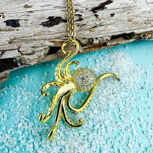Pavé Golden Octopus Pendant Pendant Island by Koa Nani 