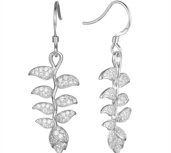 Pavé Heliconia Earrings Earrings Island by Koa Nani White Gold 