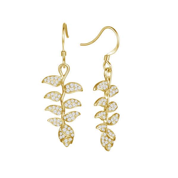Pavé Heliconia Earrings Earrings Island by Koa Nani Yellow Gold 