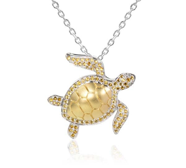 Pavé Maui Honu Pendant Pendant Island by Koa Nani Citrine 