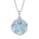 The picture shows a 925 sterling silver pavé sand dollar pendant with opalite and topaz.