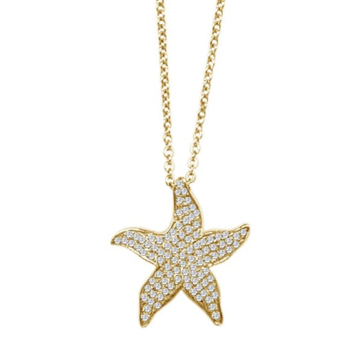 Pavé Starfish Pendant Pendant Island by Koa Nani Yellow Gold 