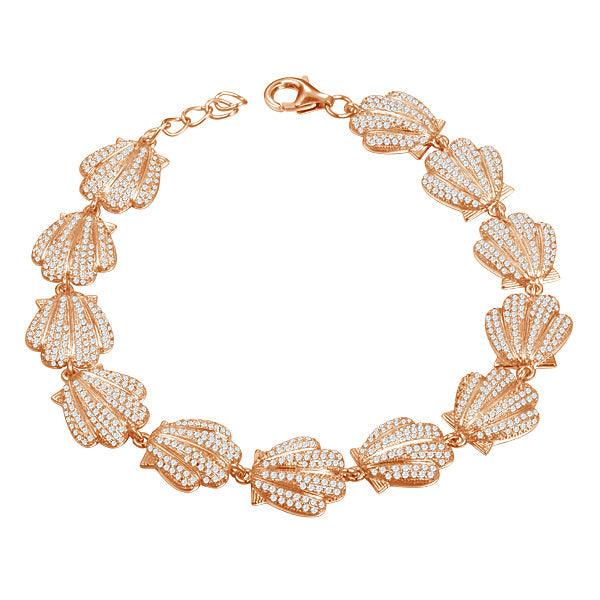 Pavé Sunrise Seashell Bracelet Bracelet Island by Koa Nani Rose Gold 