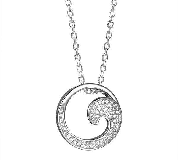 The photo is a sterling silver pavé wave pendant with topaz.