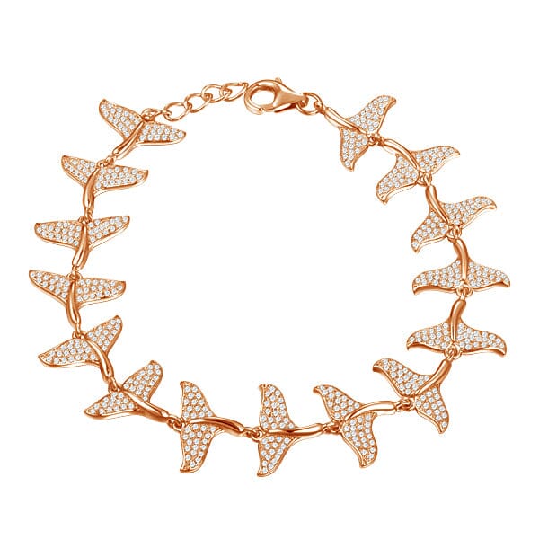 Pavé Whale Tail Bracelet Bracelet Island by Koa Nani Rose Gold 
