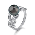 Pearl Maile Leaf Lei Ring Ring Island by Koa Nani 5.0 Tahitian Pearl 