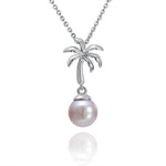 Pearl Palm Tree Pendant Pendant Island by Koa Nani Akoya Pearl 