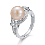 Pearl Pavé Plumeria Ring Ring Island by Koa Nani 5.0 Akoya Pearl 