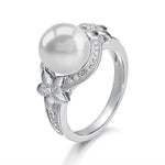 Pearl Pavé Plumeria Ring Ring Island by Koa Nani 5.0 Freshwater Pearl 
