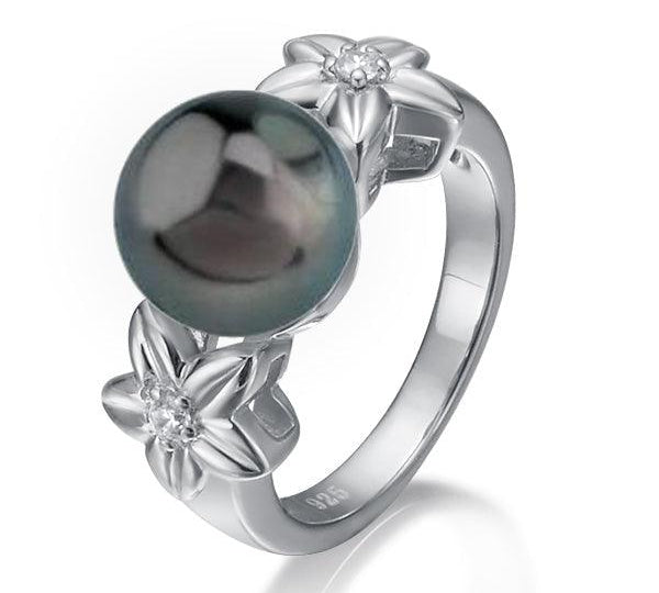 Pearl Plumeria Bloom Ring Ring Island by Koa Nani 5.0 Tahitian Pearl 