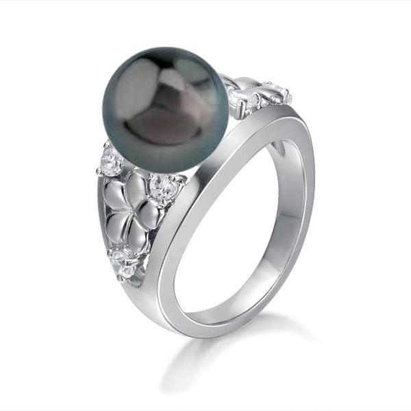 Pearl Plumeria Ring Ring Island by Koa Nani 5.0 Tahitian Pearl 