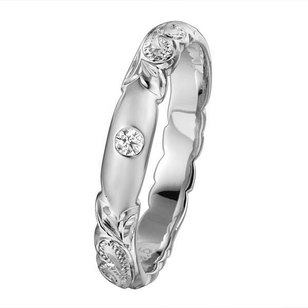 The picture shows a 4mm platinum band ring with a diamond.