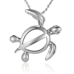 The picture shows a 925 sterling silver Polynesian sea turtle pendant.
