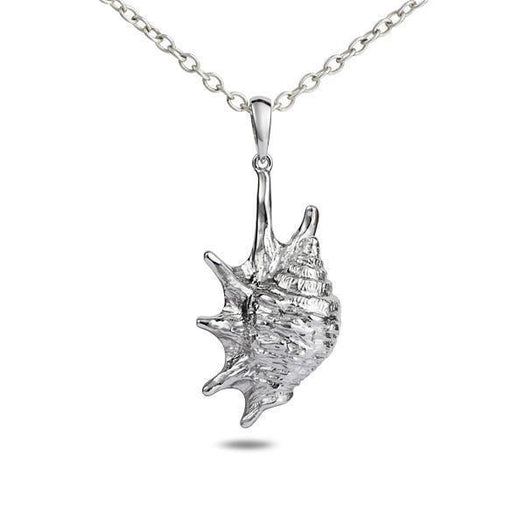 The picture shows a 925 sterling silver queen conch shell pendant.