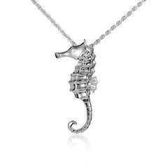 925 sterling silver Seahorse Pendant with cubic zirconia
