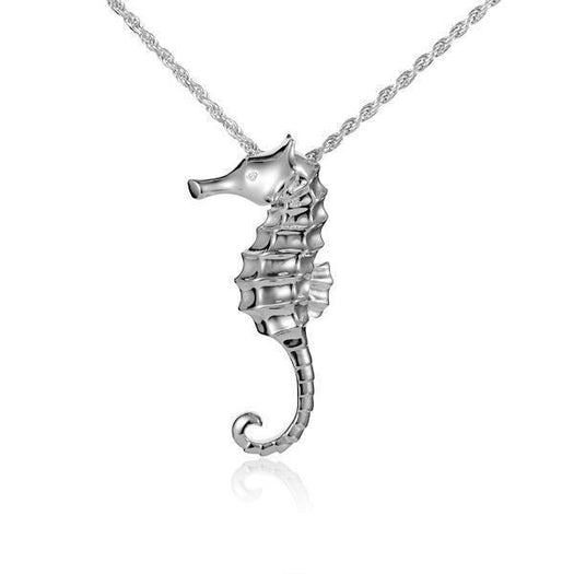 925 sterling silver Seahorse Pendant with cubic zirconia