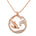 The picture shows a large 14K rose gold dolphin and wave pendant with diamonds.