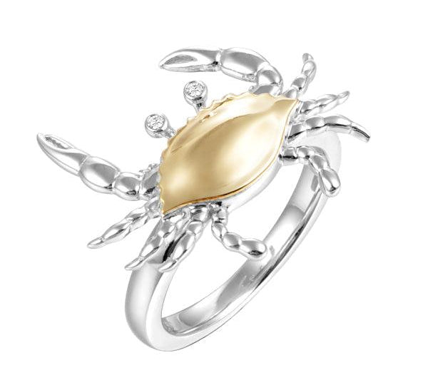 Two-Tone Blue Crab Ring Rings Island by Koa Nani 5.0 