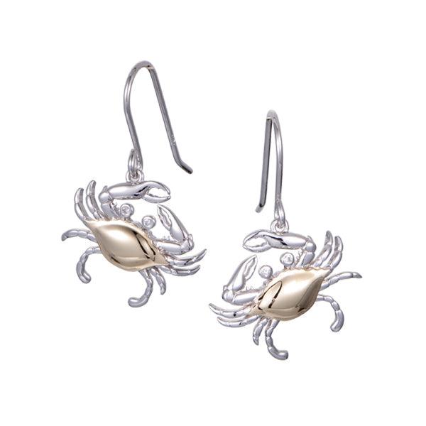 Two-Tone Chesapeake Blue Crab Earrings Earrings Island by Koa Nani 