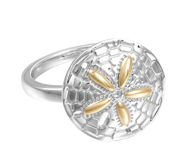 Two-Tone Living Sand Dollar Ring Rings Island by Koa Nani 5.0 