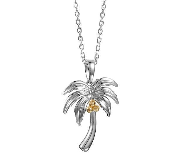 Two-Tone Queen Palm Tree Pendant Pendant Island by Koa Nani 