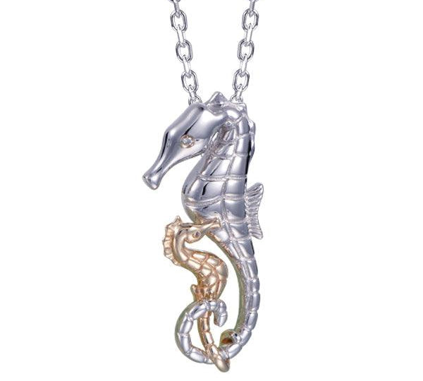 Two-Tone Seahorse Lovers Pendant Pendant Island by Koa Nani 