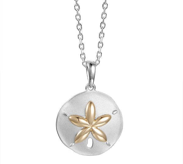 Two-Tone Seashore Sand Dollar Pendant Pendant Island by Koa Nani 