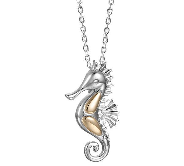 Two-Tone Wahine Sea Horse Pendant Pendant Island by Koa Nani 