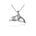 The picture shows a 14K white gold whale tail pendant.