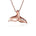 The picture shows a 14K rose gold whale tail pendant with two diamonds.